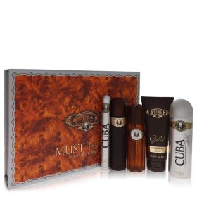 Cuba Gold by Fragluxe Gift Set - 3.3 oz Eau De Toilette Spray + 3.3 oz After Shave Spray + 6.7 oz Body Deodorant Spray + 6.7 oz Shower Gel + 1.17