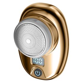 Portable Electric Shaver with LED Digital Display Type-C Rechargeable Electric Razor for Men Electric Beard Trimmer for Home Office Travel Car (Color: Gold)